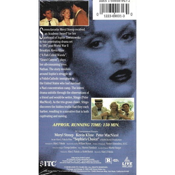 Sophie's Choice | Meryl Streep | VHS Watermark Sealed | Free USA Shipping - Picture 2 of 2